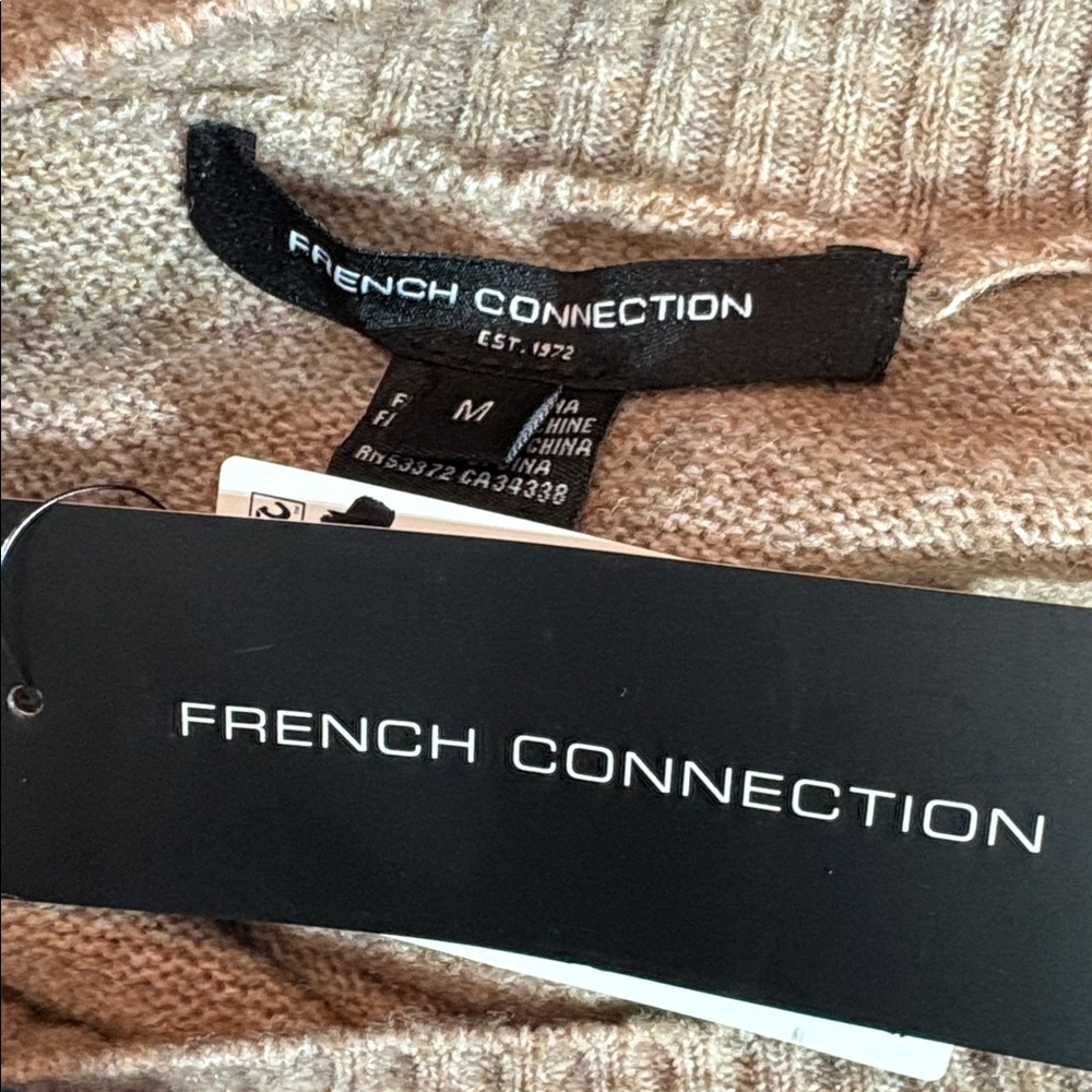 NWT French Connection Kezia Twist Layer sweater Taupe wool blend - size M - Picture 5 of 6